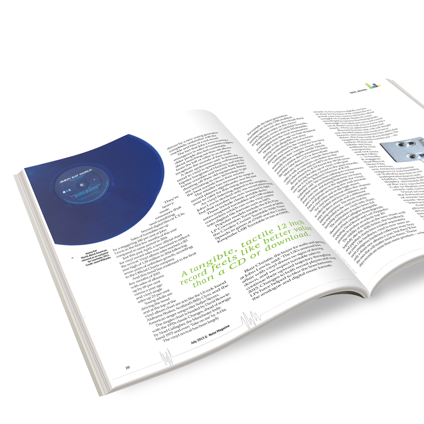 Mockup of magazine spread