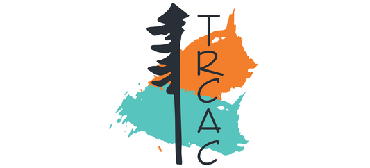 Square version of the TRCAC logo with slightly more intense paint strokes, and just the TRCAC initials aligned vertically, rather than the full society name.