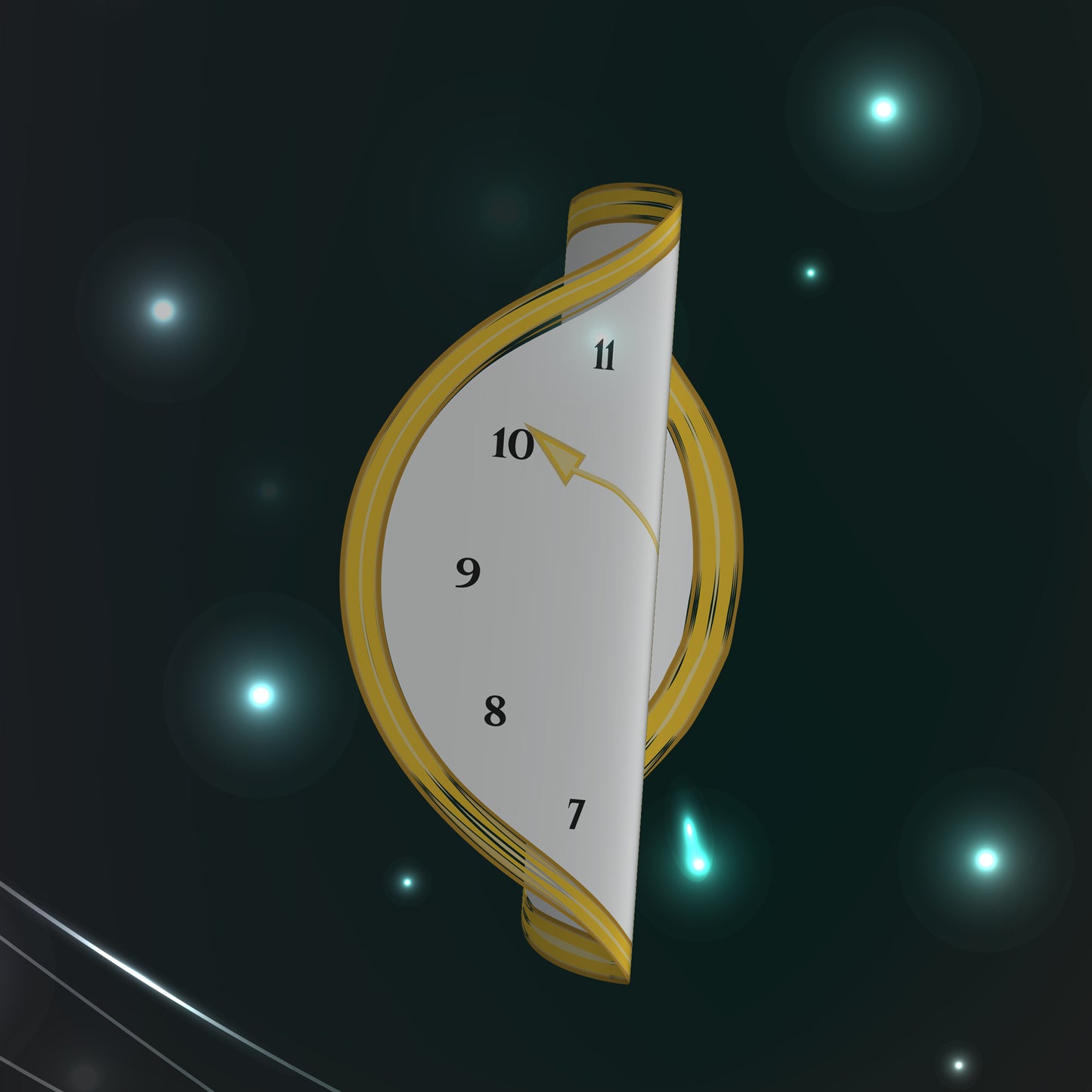 Close-up of wrinkled clock illustration