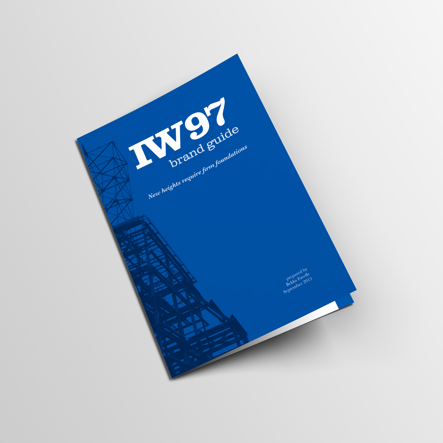 Brand guide cover mockup for IW97, ironworker union