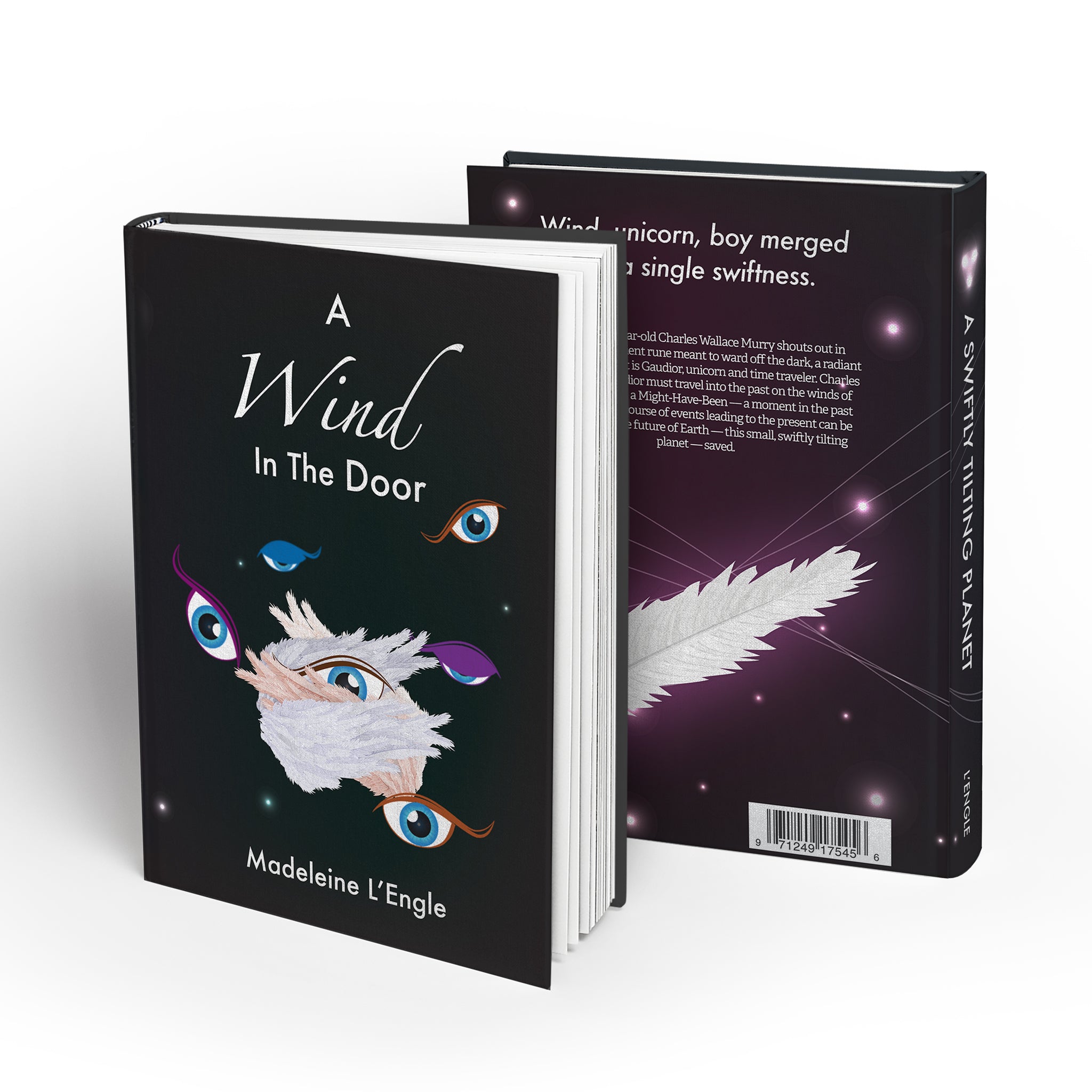 Mockup of hardcovers with illustrated covers