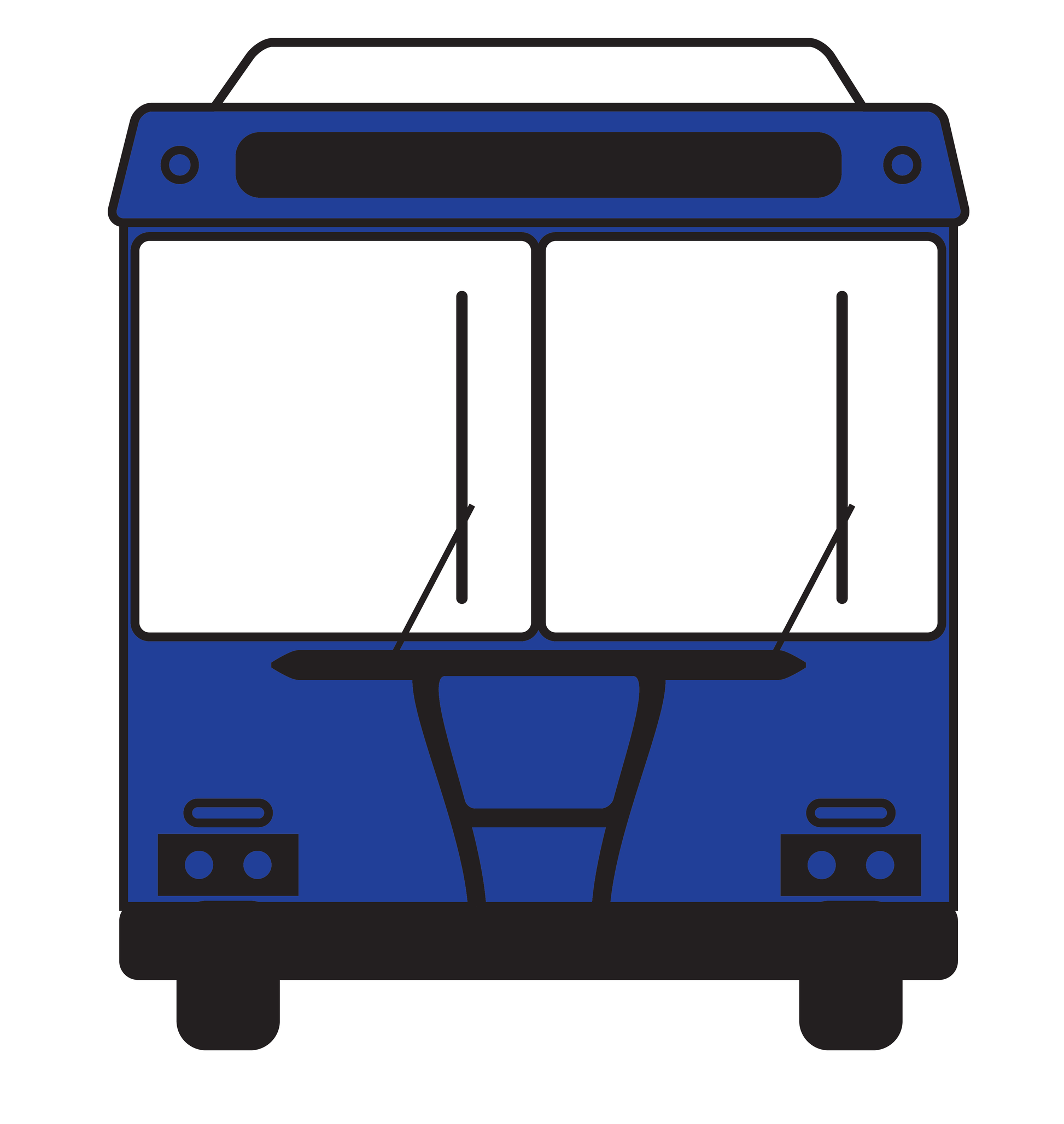 Simplified bus illustration for play card suit.